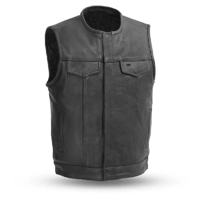 No Rival Leather Club Vest Tough Men's Tactical