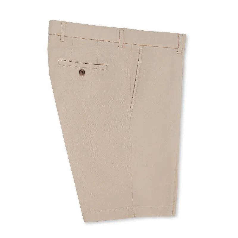 Cotton/Linen Stretch Short, Khaki Modern Men's Geometric