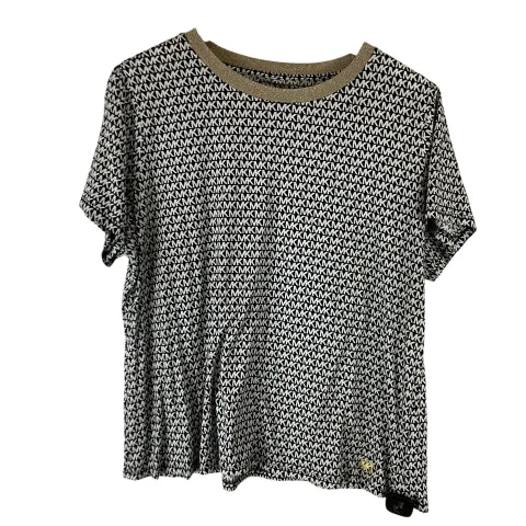 Top Short Sleeve By Michael By Michael Kors In Blue & Cream, Size: 2x Laid