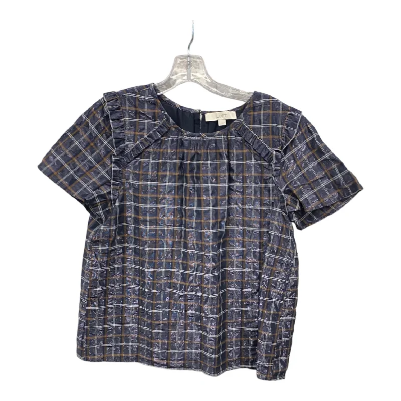 Top Ss By Loft In Blue & Brown, Size:L Casual Men's Japanese 